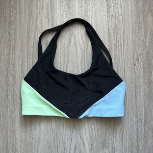 Beach Riot halter bra top - excellent condition/like new - fun color block print